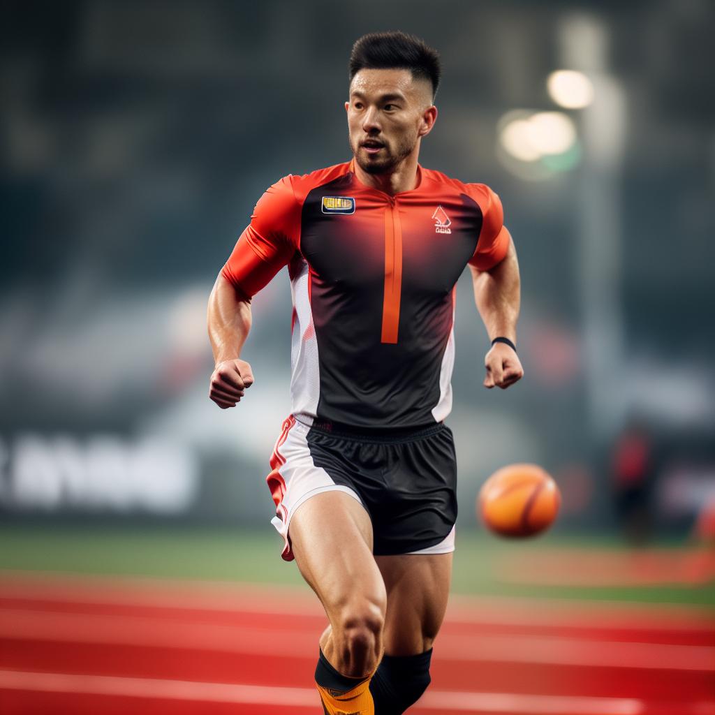  an athlete during a game, using fast shutter speed and close-up shots hyperrealistic, full body, detailed clothing, highly detailed, cinematic lighting, stunningly beautiful, intricate, sharp focus, f/1. 8, 85mm, (centered image composition), (professionally color graded), ((bright soft diffused light)), volumetric fog, trending on instagram, trending on tumblr, HDR 4K, 8K