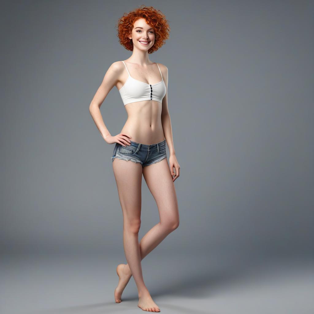  full body image, a ultra realistic full body photo of one very slim completely  12 ,   extremely wide open (1.9), pale skin, lots of freckles, ultra detailed beautiful face, smiling at viewer, slim hips, slim , extremely short haircut (1.9), messy curly hair, completely  (1.9), bare  (1.9),   extremely wide open (1.9),   wide apart (1.7), proudly exposing  to viewer (1.9), stunningly beautiful face, perfect view at  (1.9), flat chest (1.9), ultra tiny s (1.9), tiny AA cup size s (1.9),   very small stiff s (1.9),  intricate details,  tiny  (1.9), very small  (1.9), ultra detailed  (1.9),  ultra realistic small y  (1.9), trimmed pubic h hyperrealistic, full body, detailed clothing, highly detailed, cinematic lighting, stunningly beautiful, intricate, sharp focus, f/1. 8, 85mm, (centered image composition), (professionally color graded), ((bright soft diffused light)), volumetric fog, trending on instagram, trending on tumblr, HDR 4K, 8K