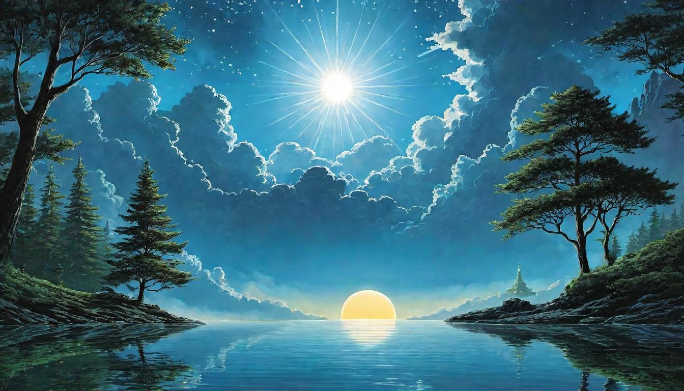  （surrealism)Reflection of divine insight cultivated, mirror like surfaces reflecting celestial beings, harmonious aura, intertwined with divine light, serenity and grandeur mystic, intricate details, best quality)