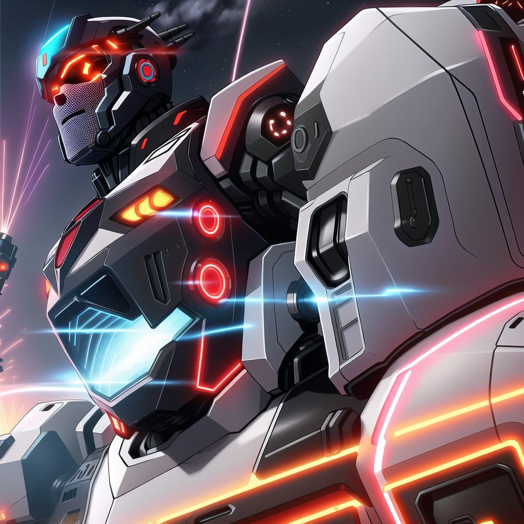  ((mecha)), exosuit, <lora:Mecha:0.8), <lora:add_detail:1.5), ultra sharp, detailed, science_fiction, red and black colors, (((made of computer chips, wires))), glowing in the dark, neon details, intricate, mecha masterpiece, detailed mech armor