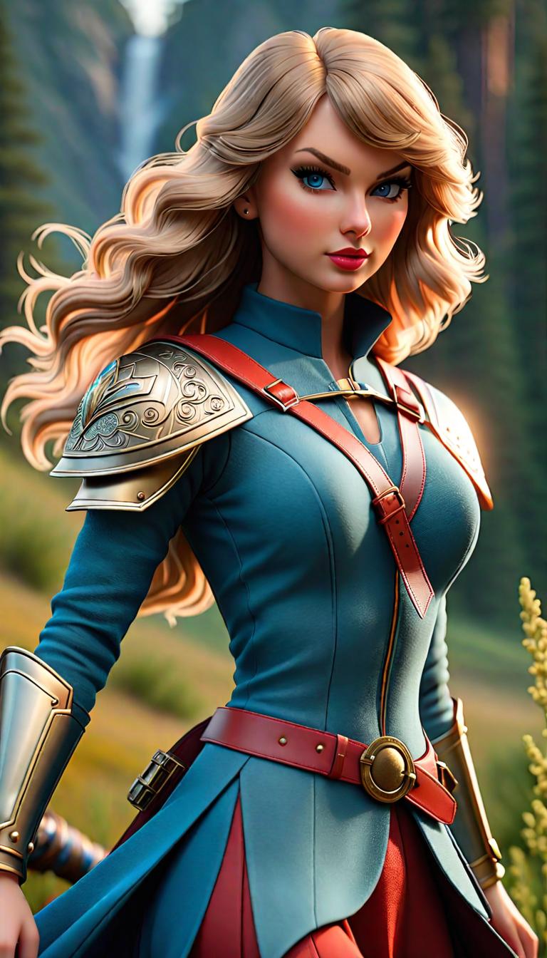  Professional 3D model of Taylor Swift as a blue Gallowglass warrior . Rendered with Octane, the model is highly detailed,dramatic lighting. hyperrealistic, full body, detailed clothing, highly detailed, cinematic lighting, stunningly beautiful, intricate, sharp focus, f/1. 8, 85mm, (centered image composition), (professionally color graded), ((bright soft diffused light)), volumetric fog, trending on instagram, trending on tumblr, HDR 4K, 8K