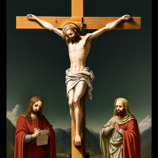  Christ on the cross with thorns and soldiers