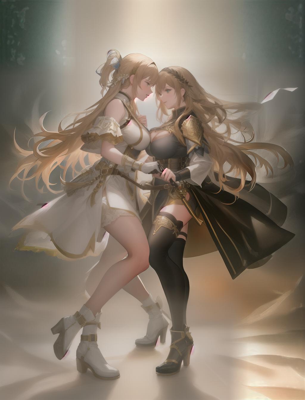  2 girls with blond and brown hair fighting, hyperrealistic, full body, detailed clothing, highly detailed, cinematic lighting, stunningly beautiful, intricate, sharp focus, f/1. 8, 85mm, (centered image composition), (professionally color graded), ((bright soft diffused light)), volumetric fog, trending on instagram, trending on tumblr, HDR 4K, 8K hyperrealistic, full body, detailed clothing, highly detailed, cinematic lighting, stunningly beautiful, intricate, sharp focus, f/1. 8, 85mm, (centered image composition), (professionally color graded), ((bright soft diffused light)), volumetric fog, trending on instagram, trending on tumblr, HDR 4K, 8K