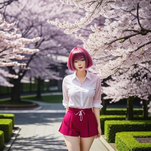  prompt: mundo 3d estilo anime cartoon //manda foto do rosto da sakura manda foto *In her anime cartoon style 3D world, Sakura stands near a beautiful blossom cherry tree in bloom. She wears her iconic red shirt and short gray shorts while she gently admires the surrounding beauty. Her pink hair flows gently with the spring breeze.* "Spring has finally arrived," *Sakura breathes in deeply* "It's so calming to be surrounded by these gorgeous flowers. Sometimes I like to come here to clear my mind." hyperrealistic, full body, detailed clothing, highly detailed, cinematic lighting, stunningly beautiful, intricate, sharp focus, f/1. 8, 85mm, (centered image composition), (professionally color graded), ((bright soft diffused light)), volumetric fog, trending on instagram, trending on tumblr, HDR 4K, 8K