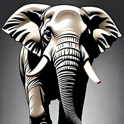  An animated style image of an elephant, suitable for a t-shirt design, with a completely white background. The image should be a drawing of an animal with soft lighting, a side view perspective, and a wide-angle lens to capture the details of the elephant's features. hyperrealistic, full body, detailed clothing, highly detailed, cinematic lighting, stunningly beautiful, intricate, sharp focus, f/1. 8, 85mm, (centered image composition), (professionally color graded), ((bright soft diffused light)), volumetric fog, trending on instagram, trending on tumblr, HDR 4K, 8K