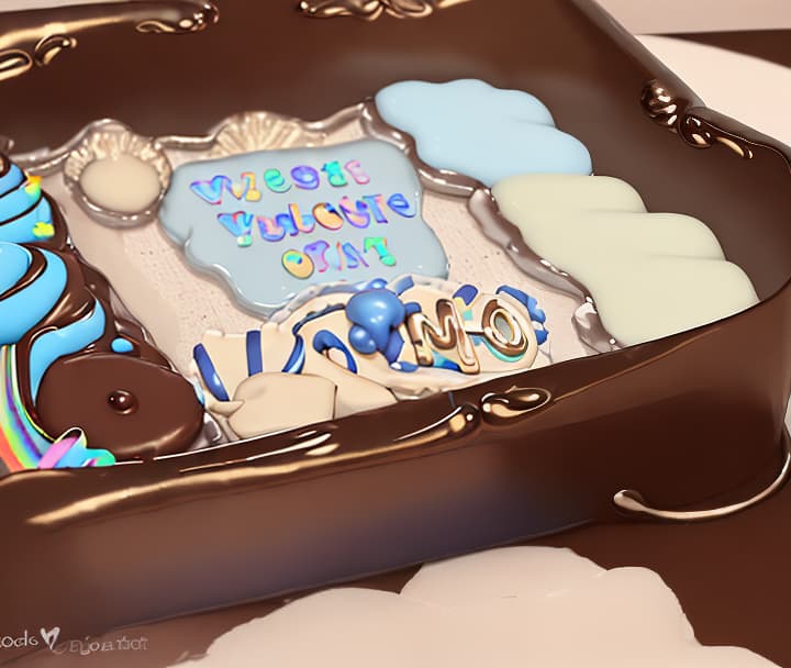  description rainbow blue theme for welcome baby boy chocolate tray