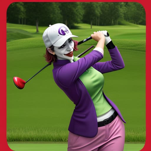  Female joker golfing