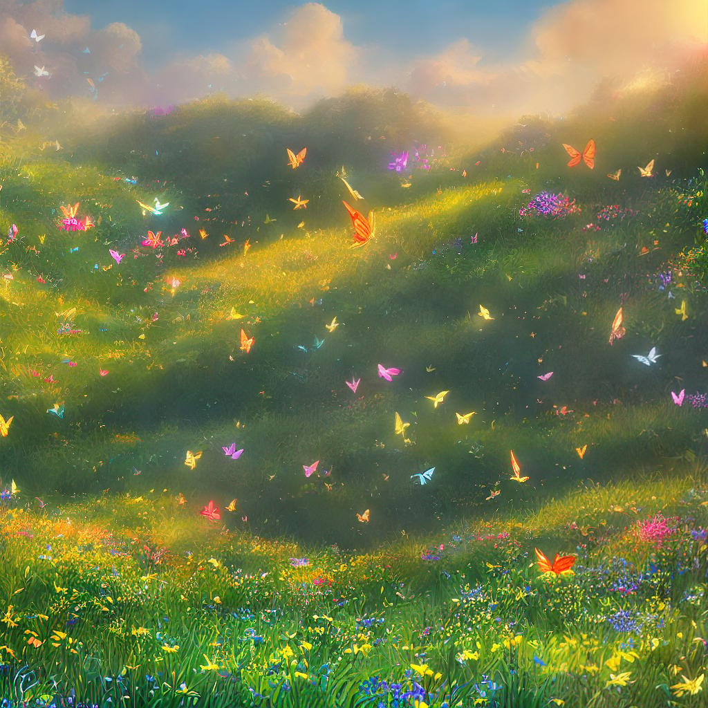  A masterpiece of a chubby boy, with the best quality, 8k resolution, and high detailed. The main subject of the scene is a chubby boy. The scene includes a chubby boy ((with rosy cheeks)) standing in a lush green meadow, surrounded by colorful wildflowers. He is ((giggling)) and holding a bunch of balloons in his hand. The sky above is painted with vibrant hues of orange and pink as the sun sets, casting a warm glow on the scene. The meadow is filled with ((butterflies dancing)) in the air, and there's a gentle breeze rustling through the tall grass. The entire scene is bathed in a soft, golden light, creating a magical and dreamlike atmosphere. hyperrealistic, full body, detailed clothing, highly detailed, cinematic lighting, stunningly beautiful, intricate, sharp focus, f/1. 8, 85mm, (centered image composition), (professionally color graded), ((bright soft diffused light)), volumetric fog, trending on instagram, trending on tumblr, HDR 4K, 8K