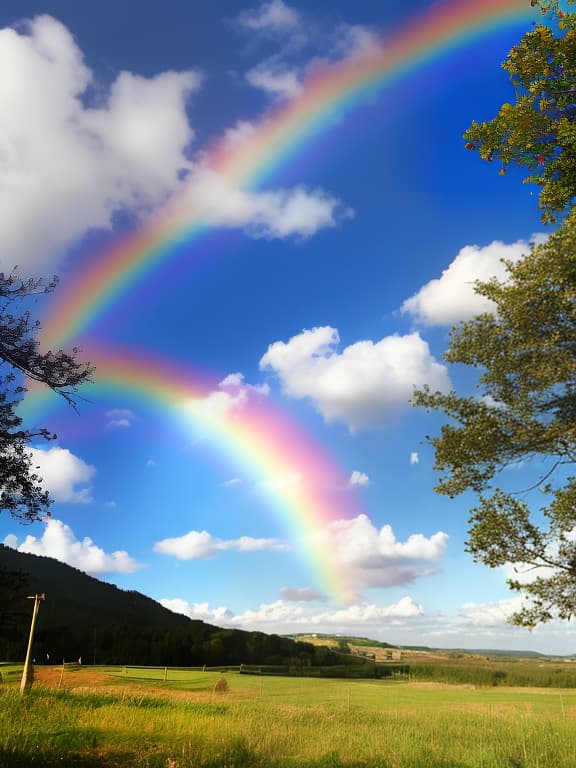  Blue sky and rainbow