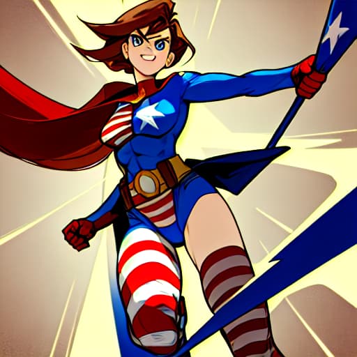  Super hero with american flag