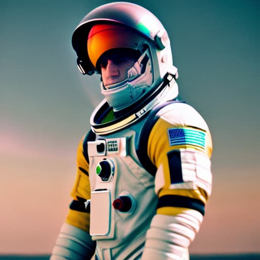  Astronaut in a spacesuit on a background of colored paint in pastel shades generative ai Apply the Following Styles FineArtPhotography, Anime hyperrealistic, full body, detailed clothing, highly detailed, cinematic lighting, stunningly beautiful, intricate, sharp focus, f/1. 8, 85mm, (centered image composition), (professionally color graded), ((bright soft diffused light)), volumetric fog, trending on instagram, trending on tumblr, HDR 4K, 8K