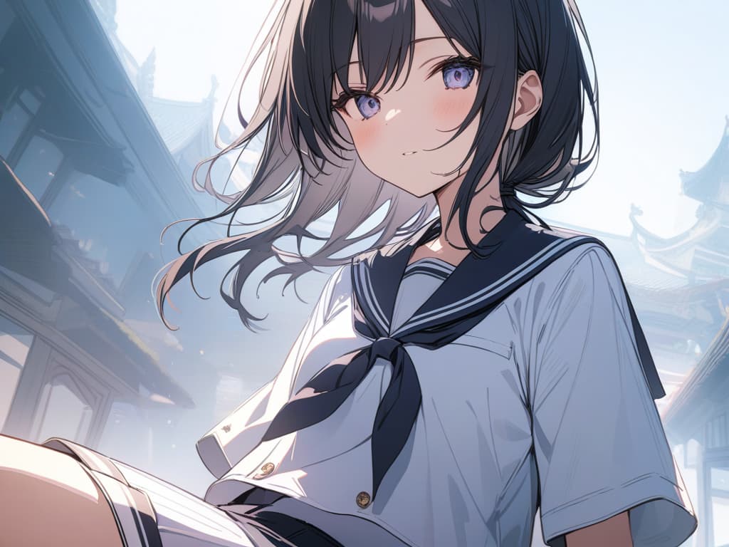  Sailor uniforms and hair are tied, masterpiece, best quality,8k,ultra detailed,high resolution,an extremely delicate and beautiful,hyper detail