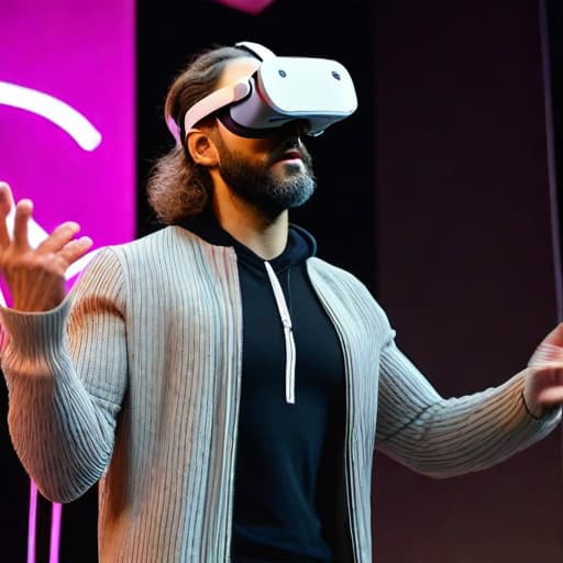  Google and Magic Leap partner up to make metaverse goggles despite past flops hyperrealistic, full body, detailed clothing, highly detailed, cinematic lighting, stunningly beautiful, intricate, sharp focus, f/1. 8, 85mm, (centered image composition), (professionally color graded), ((bright soft diffused light)), volumetric fog, trending on instagram, trending on tumblr, HDR 4K, 8K