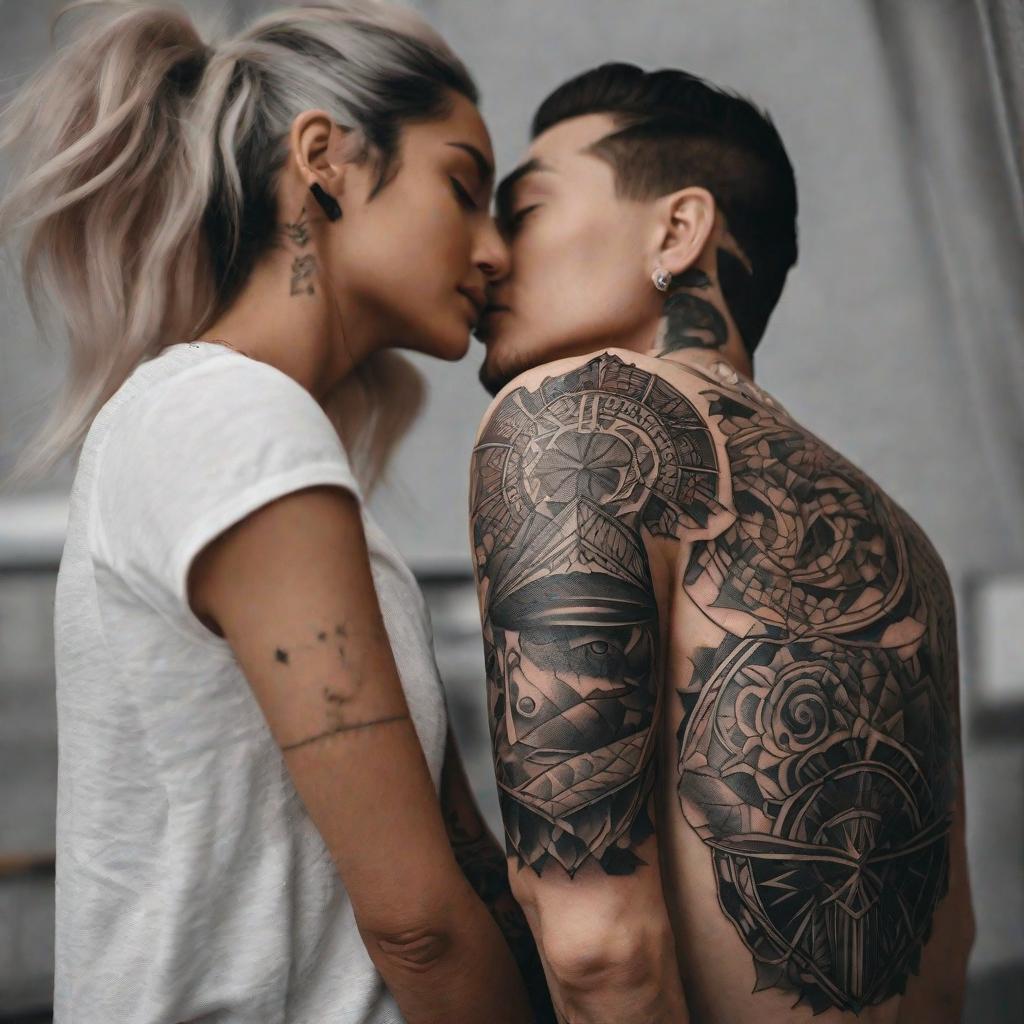  masterpiece, best quality, unique tattoo ideas for couples.