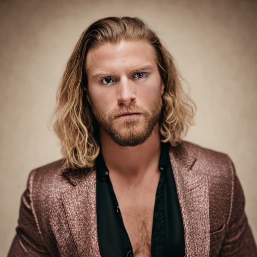 portrait+ style WrestleMania queer blonde hunk dude face