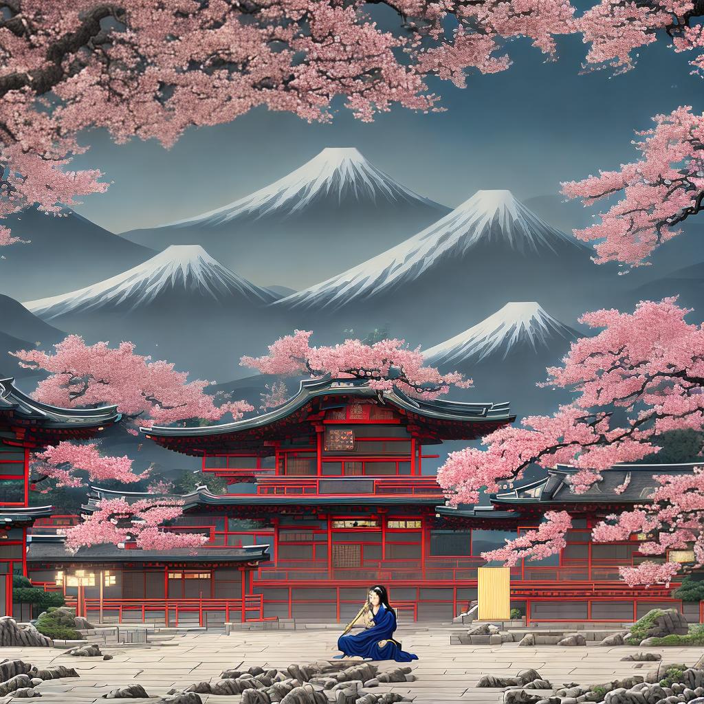  Imagine a visually stunning ukiyo-e inspired artwork in the best quality, 8k resolution, and high detailed, ultra-detailed elements. The main subject is a frustrated girl attending college, seated in a classroom filled with ((Japanese calligraphy brushes and ink)), ((traditional sliding doors)), and ((a vibrant cherry blossom tree outside the window))). hyperrealistic, full body, detailed clothing, highly detailed, cinematic lighting, stunningly beautiful, intricate, sharp focus, f/1. 8, 85mm, (centered image composition), (professionally color graded), ((bright soft diffused light)), volumetric fog, trending on instagram, trending on tumblr, HDR 4K, 8K