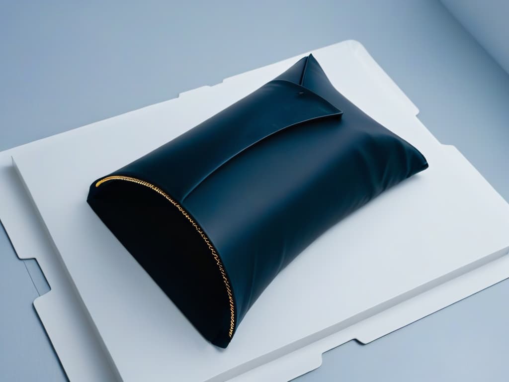  A closeup, ultradetailed image of a sleek, matte black silicone pastry bag, perfectly folded and ready for use, with a metallic piping tip peeking out from the end. The lighting is soft, highlighting the smooth texture of the bag and the intricate details of the tip. hyperrealistic, full body, detailed clothing, highly detailed, cinematic lighting, stunningly beautiful, intricate, sharp focus, f/1. 8, 85mm, (centered image composition), (professionally color graded), ((bright soft diffused light)), volumetric fog, trending on instagram, trending on tumblr, HDR 4K, 8K