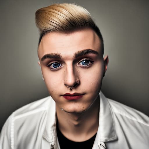 portrait+ style russian homosexual queer youtuber blonde very cute dude face