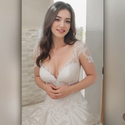  Wearing (wedding dress:1.4), masterpiece, best quality, sharp focus, natural lighting, shadow, (((photorealistic))), octane render, HDR, 8k, high contrast, Canon EOS R3, nikon, f/1.4, ISO 200, 1/160s, 8K, RAW, unedited, symmetrical balance, in frame, 8K