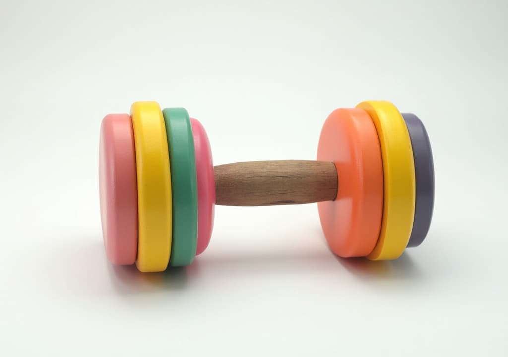  good quality, high quality, colorful dumbbell without a background. with copy space image. place for adding text or design