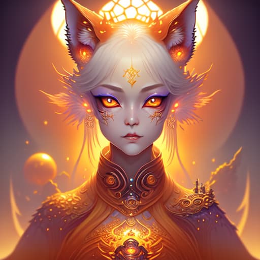 in OliDisco style high quality femily. detail description. hundreds millions details. fantasy. fantasy theme. fantasy scene. Kyuubi. kitsune. bad hard. high details on face and eyes and nose and lips and body