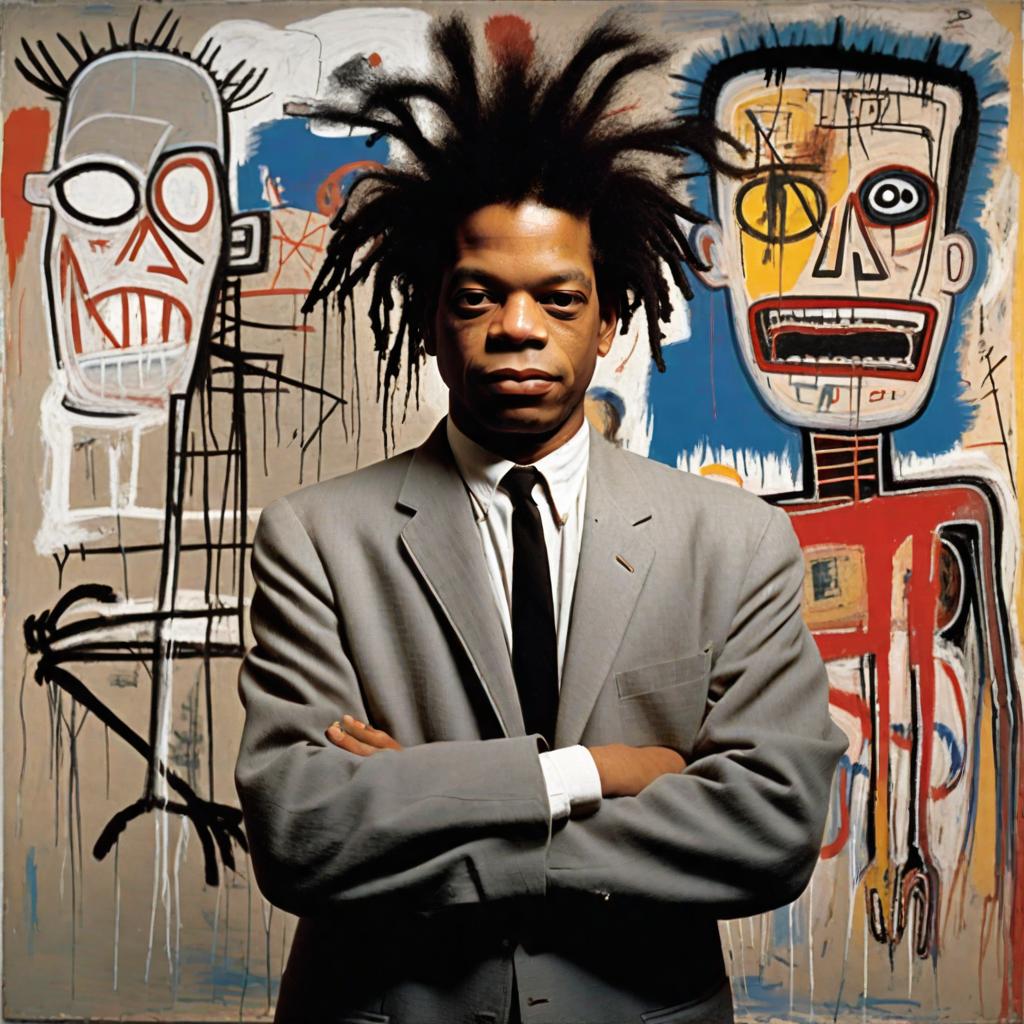  Basquiat painting his own canvas called untitled