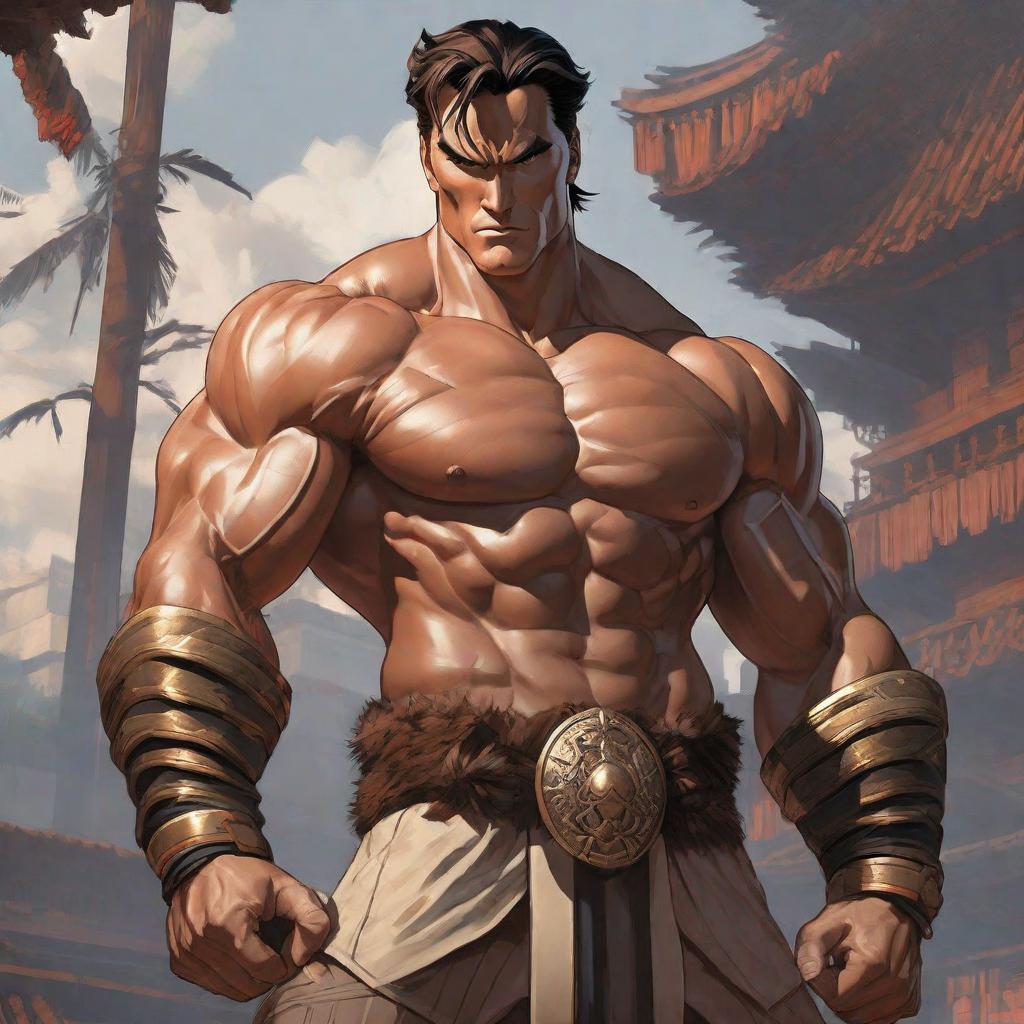  Conan, Anime, realistic shaded Perfect face, fine details. Anime. realistic shaded lighting by Ilya Kuvshinov krenz cushart katsuhiro otomo, magali villeneuve, artgerm, rutkowski Jeremy Lipkin and Giuseppe Dangelico Pino and Michael Garmash and Rob Rey hyperrealistic, full body, detailed clothing, highly detailed, cinematic lighting, stunningly beautiful, intricate, sharp focus, f/1. 8, 85mm, (centered image composition), (professionally color graded), ((bright soft diffused light)), volumetric fog, trending on instagram, trending on tumblr, HDR 4K, 8K