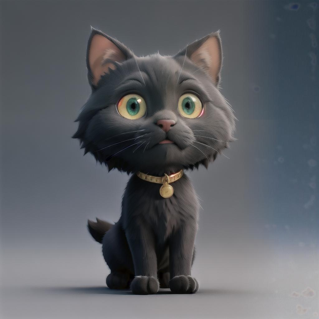  Make a image of a cute black cat hyperrealistic, full body, detailed clothing, highly detailed, cinematic lighting, stunningly beautiful, intricate, sharp focus, f/1. 8, 85mm, (centered image composition), (professionally color graded), ((bright soft diffused light)), volumetric fog, trending on instagram, trending on tumblr, HDR 4K, 8K