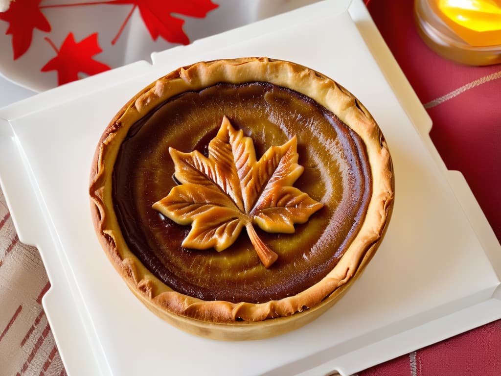  A highresolution, ultradetailed image of a maple leafshaped butter tart, showcasing a perfectly flaky crust filled with gooey buttery goodness, sprinkled with a hint of maple syrup, all set against a clean, white background to emphasize its iconic Canadian dessert status. hyperrealistic, full body, detailed clothing, highly detailed, cinematic lighting, stunningly beautiful, intricate, sharp focus, f/1. 8, 85mm, (centered image composition), (professionally color graded), ((bright soft diffused light)), volumetric fog, trending on instagram, trending on tumblr, HDR 4K, 8K