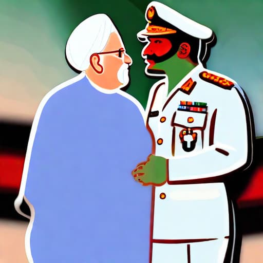  male army chief of pakistan and Mom leader of Iran kiss