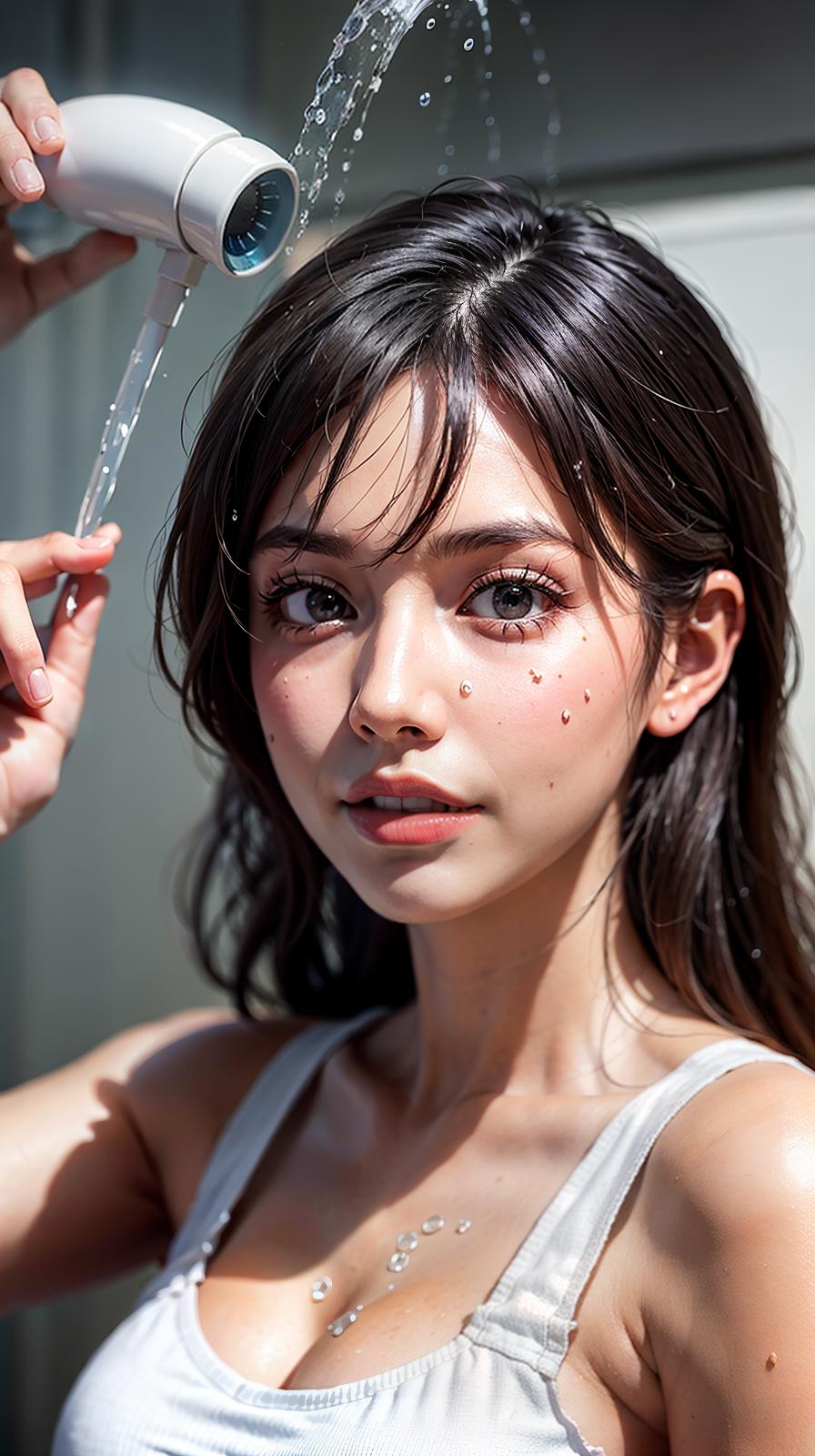  ultra high res, (photorealistic:1.4), raw photo, (realistic face), realistic eyes, (realistic skin), <lora:XXMix9_v20LoRa:0.8>, ((((masterpiece)))), best quality, very_high_resolution, ultra-detailed, in-frame, refreshing, water droplets, steam, cleanliness, relaxation, shower head, soap, bathroom, towels, cleansing, invigorating, rejuvenating, warm water, body wash, shampoo, conditioner, rinse, towel-dry, hygiene, self-care