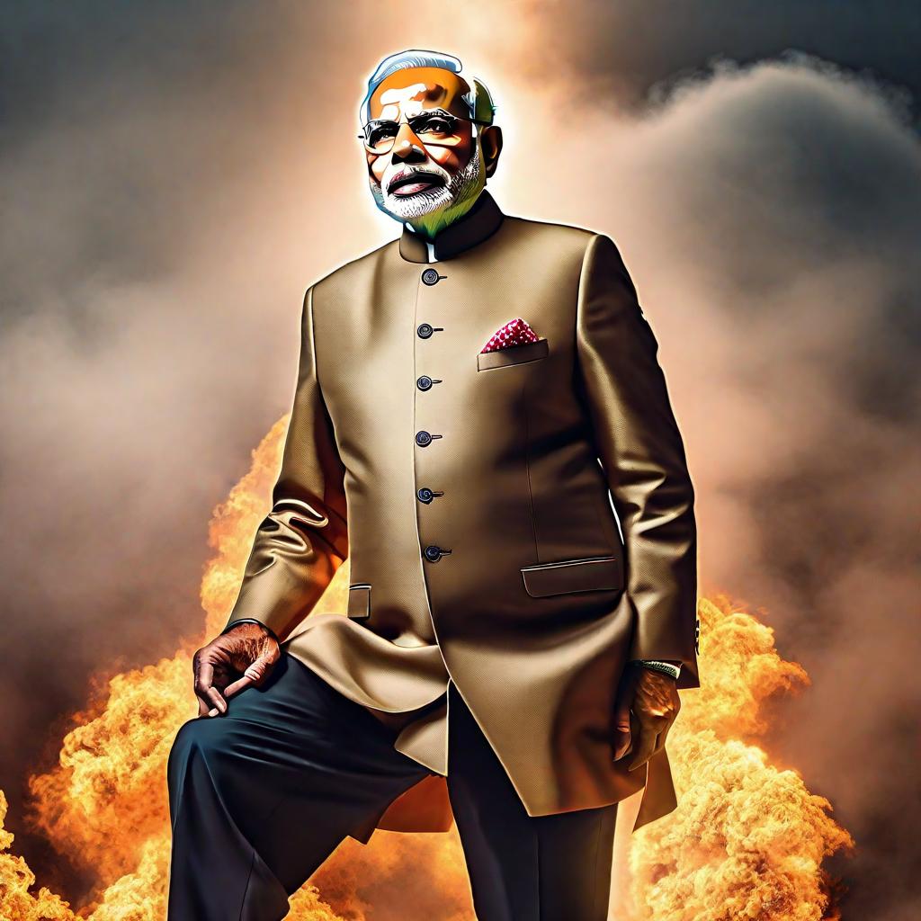  narendra modi farting hyperrealistic, full body, detailed clothing, highly detailed, cinematic lighting, stunningly beautiful, intricate, sharp focus, f/1. 8, 85mm, (centered image composition), (professionally color graded), ((bright soft diffused light)), volumetric fog, trending on instagram, trending on tumblr, HDR 4K, 8K