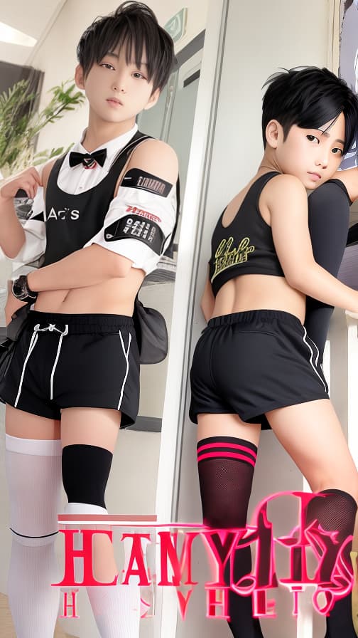  Elementary high socks hot pants boys sleeveless love hotel boys