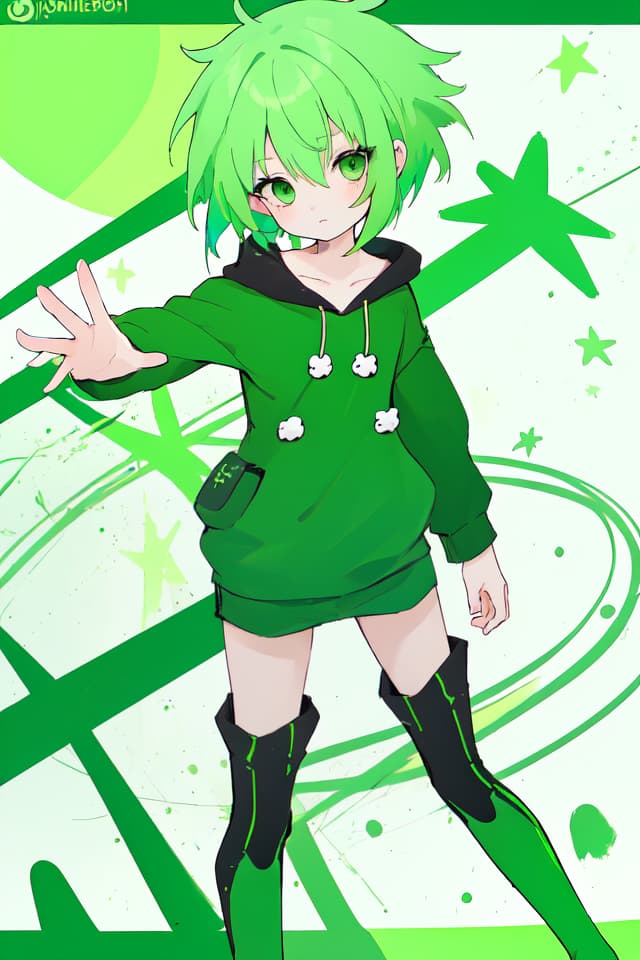  One way green hair character