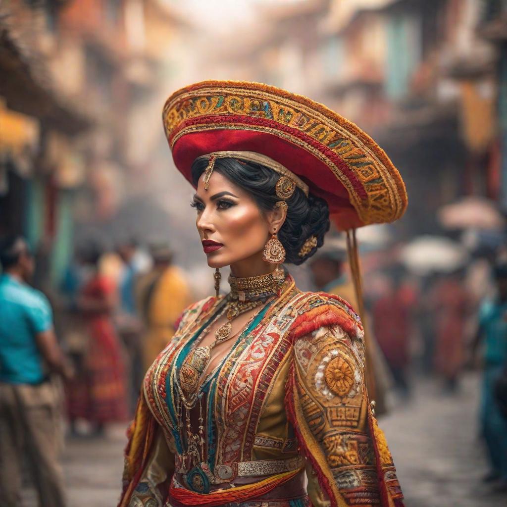  Creame una persona andina del peru hyperrealistic, full body, detailed clothing, highly detailed, cinematic lighting, stunningly beautiful, intricate, sharp focus, f/1. 8, 85mm, (centered image composition), (professionally color graded), ((bright soft diffused light)), volumetric fog, trending on instagram, trending on tumblr, HDR 4K, 8K