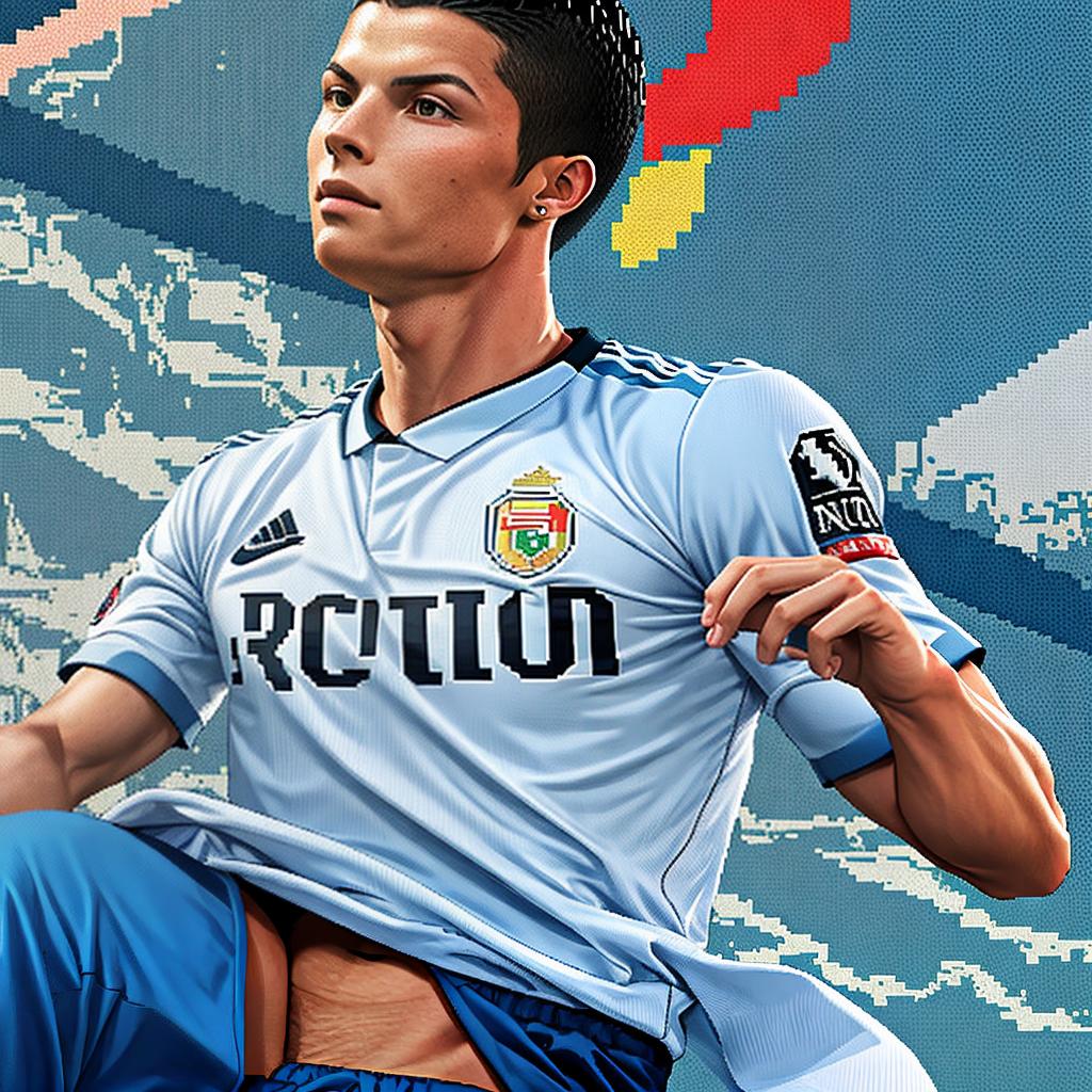  in pixel art style, cristiano Ronaldo