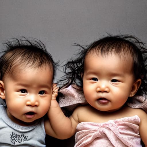  Two baby crying hyperrealistic, full body, detailed clothing, highly detailed, cinematic lighting, stunningly beautiful, intricate, sharp focus, f/1. 8, 85mm, (centered image composition), (professionally color graded), ((bright soft diffused light)), volumetric fog, trending on instagram, trending on tumblr, HDR 4K, 8K