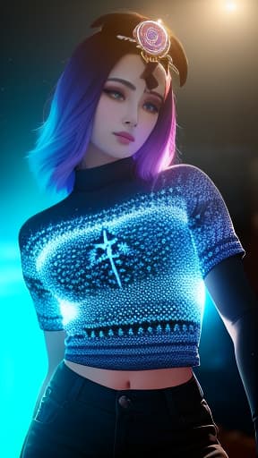  alien goddess crop top, hyperrealistic, high quality, highly detailed, cinematic lighting, intricate, sharp focus, f/1. 8, 85mm, (centered image composition), (professionally color graded), ((bright soft diffused light)), volumetric fog, trending on instagram, HDR 4K, 8K