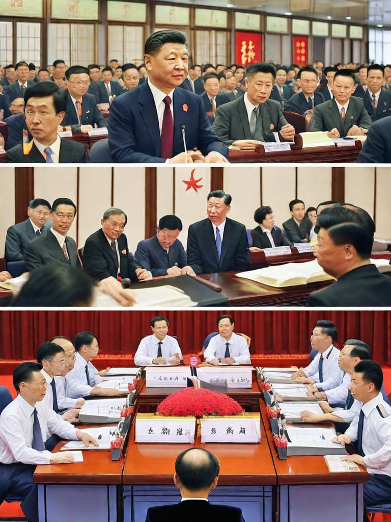  The center of the picture may be a representative of a Chinese Party member, his eyes firm and clear, his face solemn and serious, dressed in simple Party member clothes, perhaps holding an anti-corruption education manual or related documents. Surrounded by a group of Party members, some of them are seriously thinking, some are discussing, and some are studying. Background environment: The whole picture can show the importance attached to China's clean government education and loyalty to the Communist Party of China through the expressions and actions of the party members.