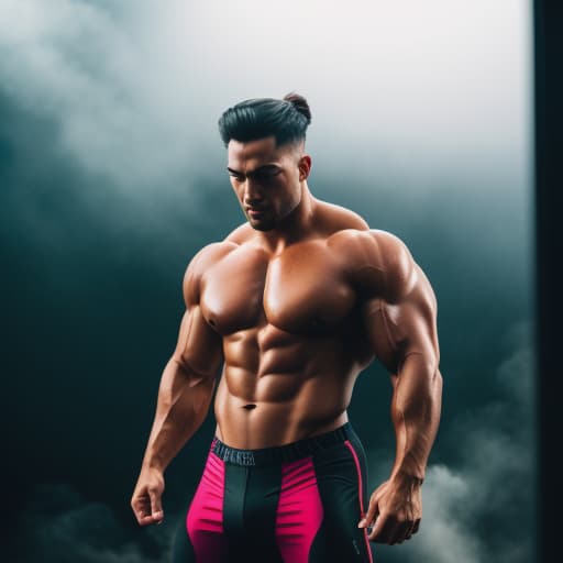  bodybuilder, hyperrealistic, high quality, highly detailed, cinematic lighting, intricate, sharp focus, f/1. 8, 85mm, (centered image composition), (professionally color graded), ((bright soft diffused light)), volumetric fog, trending on instagram, HDR 4K, 8K