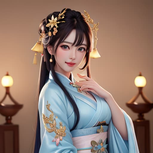  best quality, masterpiece, highres, 1girl,blush,(seductive smile:0.8),star shaped pupils,china hanfu,hair ornament,necklace, jewelry,Beautiful face,upon body, tyndall effect,photorealistic, dark studio, rim lighting, two tone lighting,(high detailed skin:1.2), 8k uhd, dslr, soft lighting, high quality, volumetric lighting, candid, Photograph, high resolution, 4k, 8k, Bokeh hyperrealistic, full body, detailed clothing, highly detailed, cinematic lighting, stunningly beautiful, intricate, sharp focus, f/1. 8, 85mm, (centered image composition), (professionally color graded), ((bright soft diffused light)), volumetric fog, trending on instagram, trending on tumblr, HDR 4K, 8K