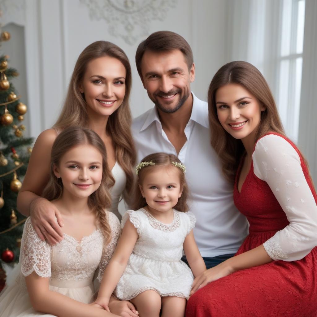  Happy Russian family