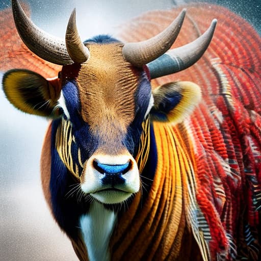 redshift style Radhe Krishna Peacock Forest Cow togethar pic hyperrealistic, full body, detailed clothing, highly detailed, cinematic lighting, stunningly beautiful, intricate, sharp focus, f/1. 8, 85mm, (centered image composition), (professionally color graded), ((bright soft diffused light)), volumetric fog, trending on instagram, trending on tumblr, HDR 4K, 8K