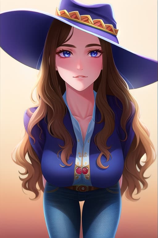  (:1.4), Cow , long wavy , wild west, cowboy hat, western town, jeans, masterpiece, (detailed face), (detailed clothes), f/1.4, ISO 200, 1/160s, 4K, unedited, symmetrical balance, in-frame, masterpiece, perfect lighting, (beautiful face), (detailed face), (detailed clothes), 1 , (woman), 4K, ultrarealistic, unedited, symmetrical balance, in-frame