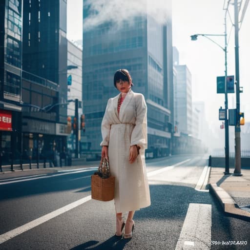  A beautiful Japanese girl hyperrealistic, full body, detailed clothing, highly detailed, cinematic lighting, stunningly beautiful, intricate, sharp focus, f/1. 8, 85mm, (centered image composition), (professionally color graded), ((bright soft diffused light)), volumetric fog, trending on instagram, trending on tumblr, HDR 4K, 8K