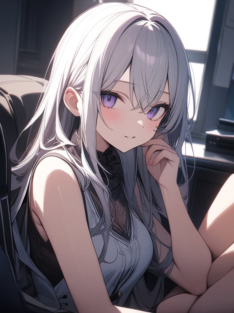  Parker, girl, subculture, white hair, gamer, masterpiece, best quality,8k,ultra detailed,high resolution,an extremely delicate and beautiful,hyper detail