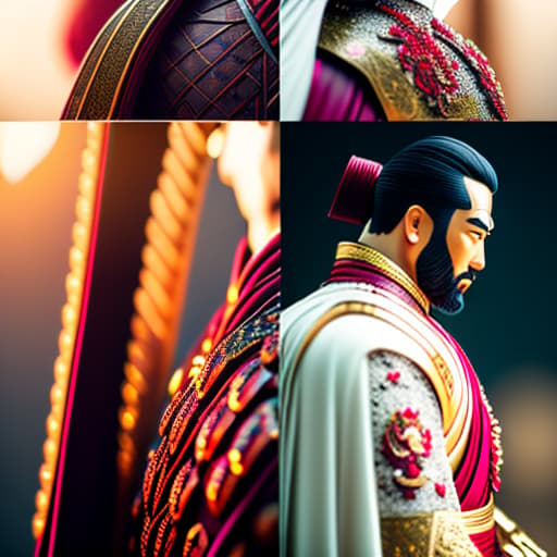 estilovintedois samurai hyperrealistic, full body, detailed clothing, highly detailed, cinematic lighting, stunningly beautiful, intricate, sharp focus, f/1. 8, 85mm, (centered image composition), (professionally color graded), ((bright soft diffused light)), volumetric fog, trending on instagram, trending on tumblr, HDR 4K, 8K