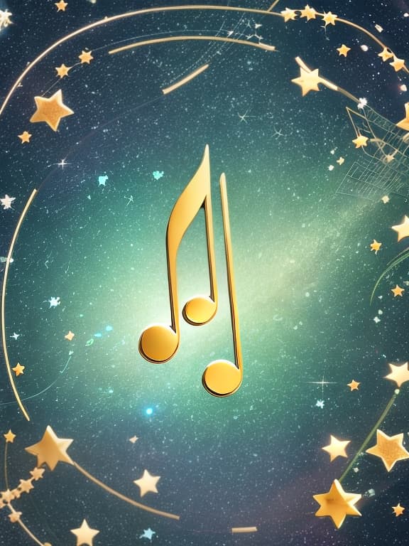  Cute musical notes and sparkling stars and gems wallpaper