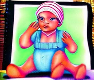mdjrny-v4 style a hand drawn cartoon style portrait of a baby girl, soft pastel colors, clean line art, watercolor texture, delicate shading, storybook illustration style