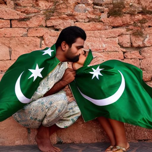  Male Pakistan and Female Sri Lanka kissing